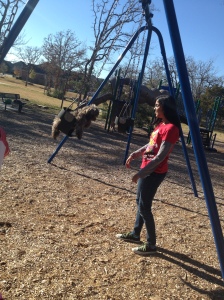 Mopsy on the swing
